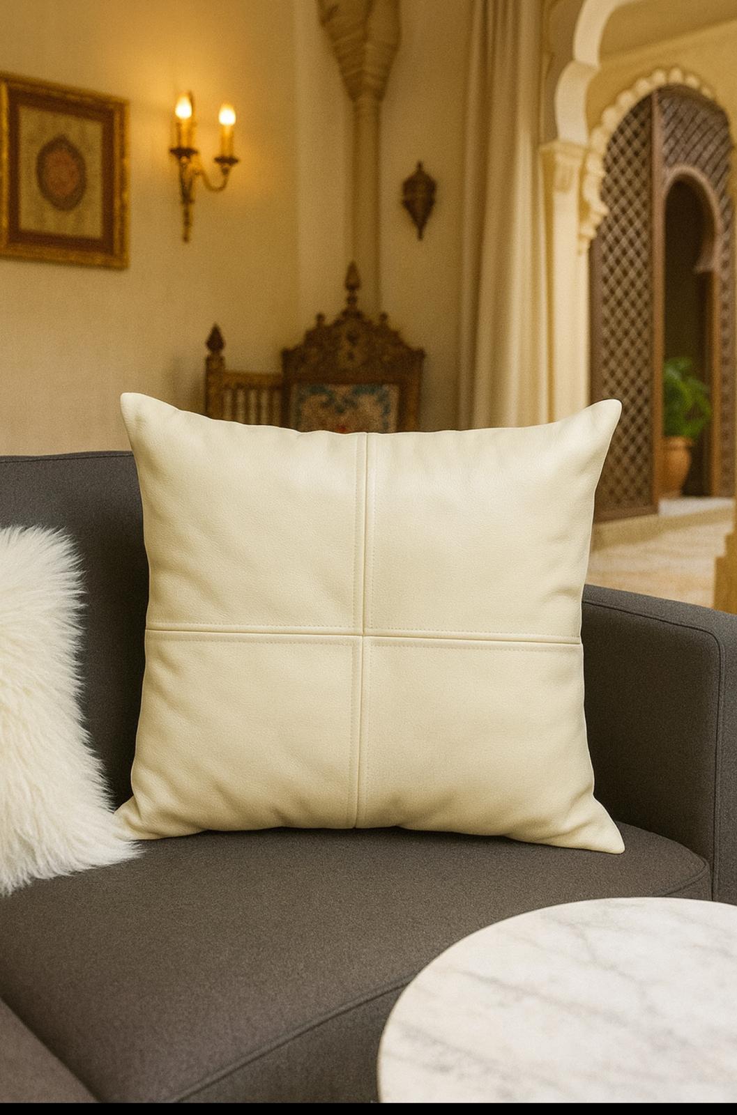 PREMIUM PURE LEATHER CUSHION COVER GENUINE 100%LEATHER COVER SQUARE (SET OF 2)
