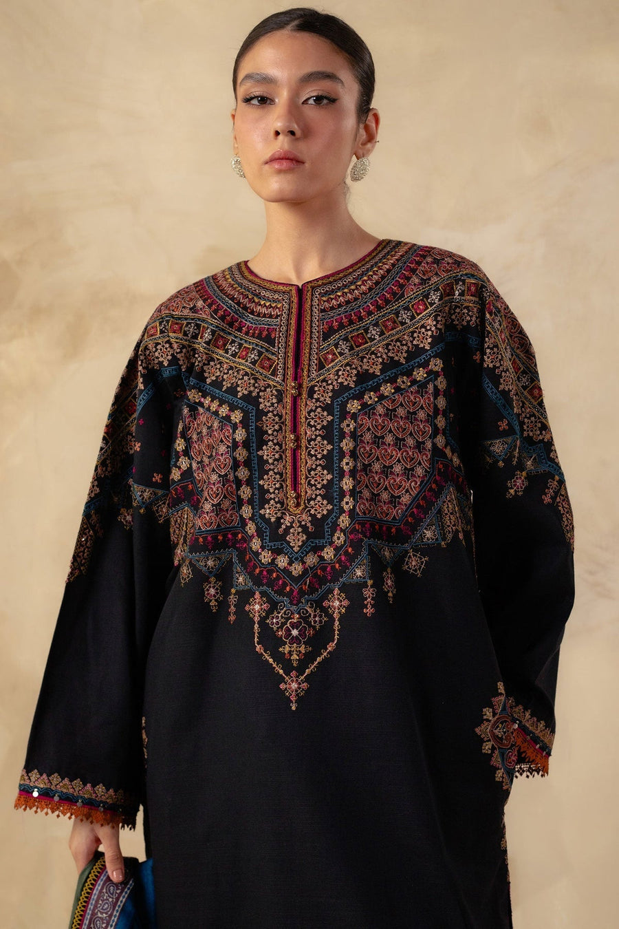 ZARA SHAH JAHAN - 3PC DHANAK EMBROIDERED SHIRT WITH TWILL PRINTED DUAPTTA AND TROUSER -