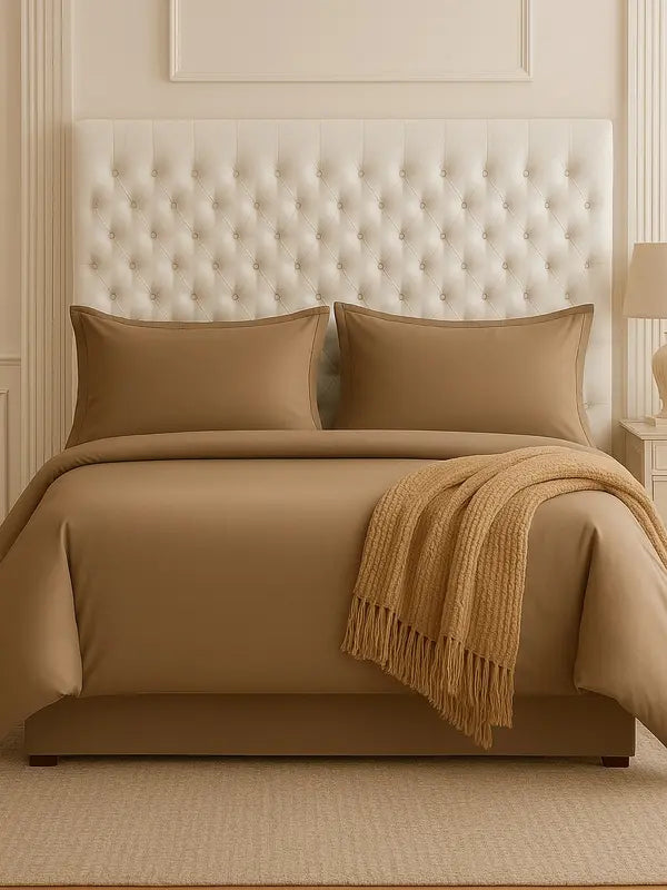 LUXURY 4-PIECE WHITE MICROFIBER BEDDING SET displayed in a bright bedroom setting, illustrating the effortless maintenance and long-lasting elegance.