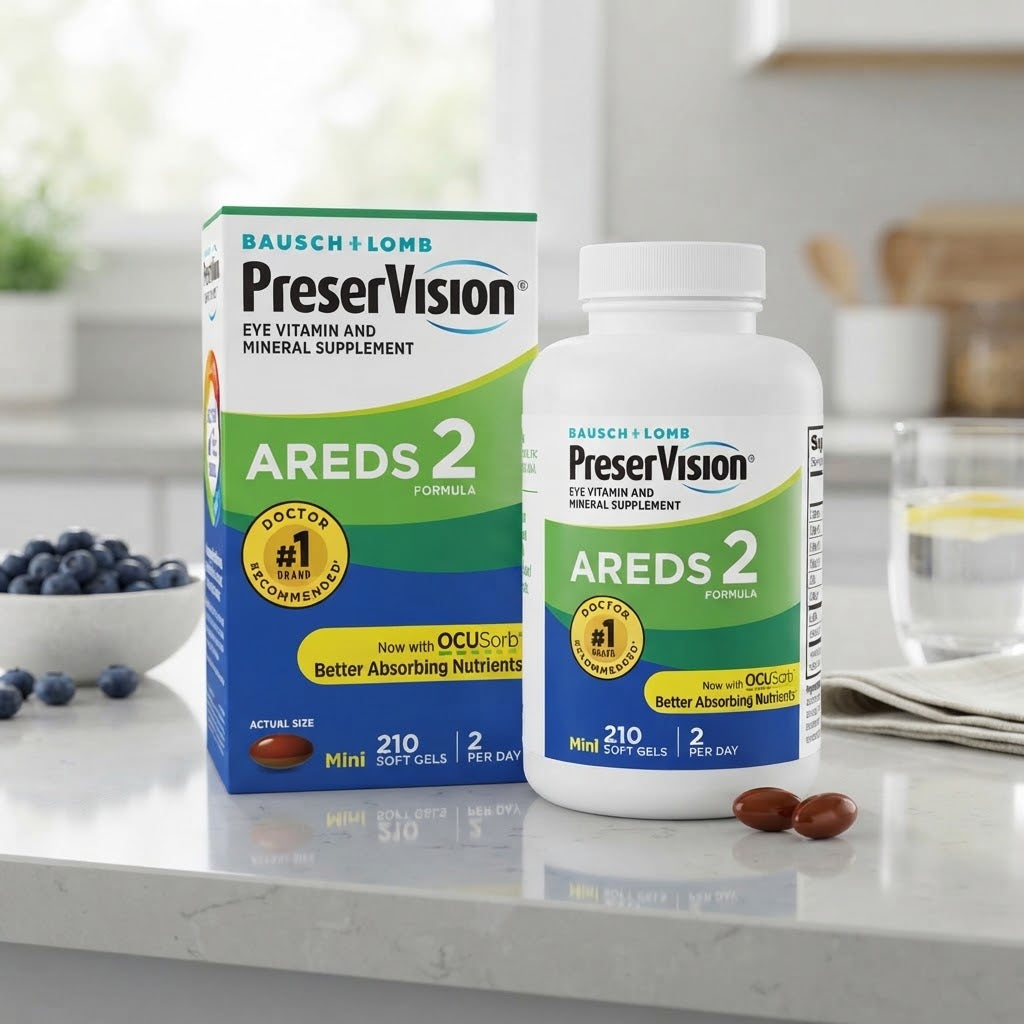 Bausch + Lomb PreserVision AREDS 2 Formula Eye Vitamin & Mineral Supplement (210 Mini Soft Gels)