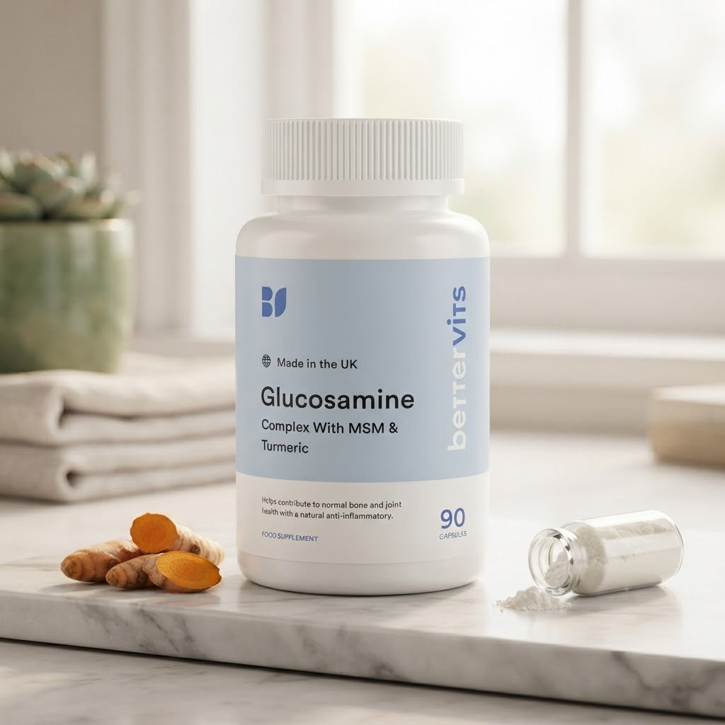 BetterVits Glucosamine Complex with MSM & Turmeric Joint Support - 90 Capsules