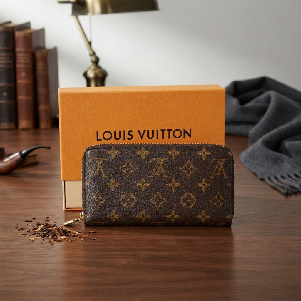 Louis Vuitton Classic Monogram Canvas Zippy Wallet with Box