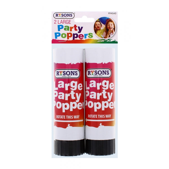 LARGE PARTY POPPERS 2PC PACK