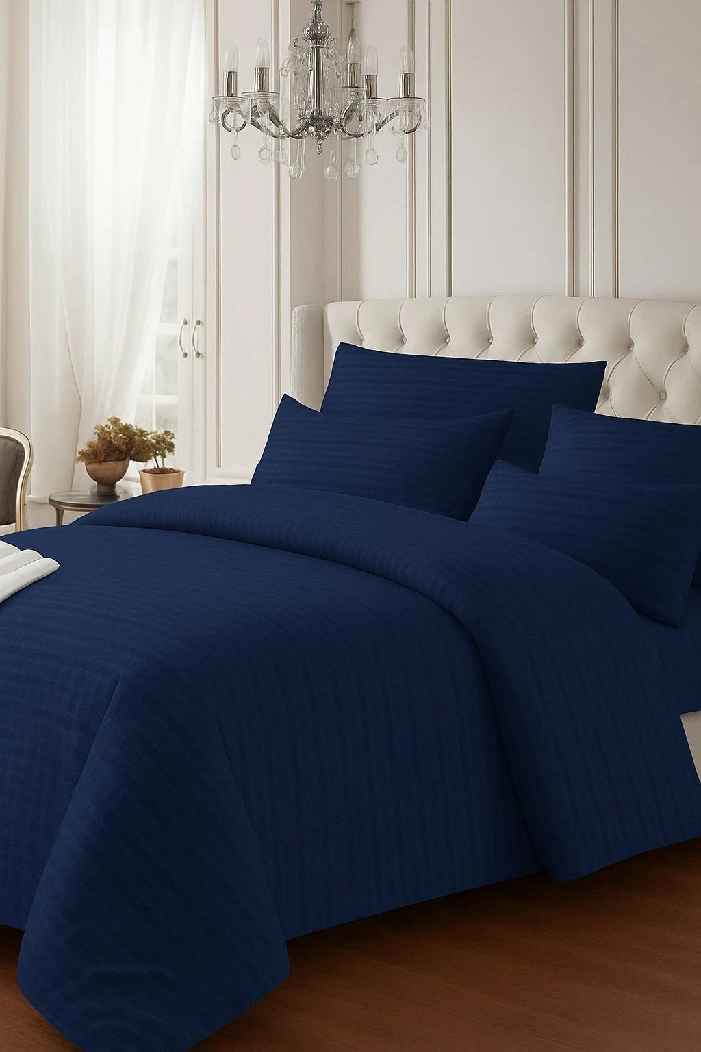 4 PIECE LUXURY MICRO FIBER DUVET COVER SET BEDDING in Soft Ivory, offering understated elegance suitable for both traditional and contemporary interiors.