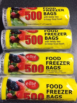 E-LITE FOOD FREZZER BAG 500'S 7X9